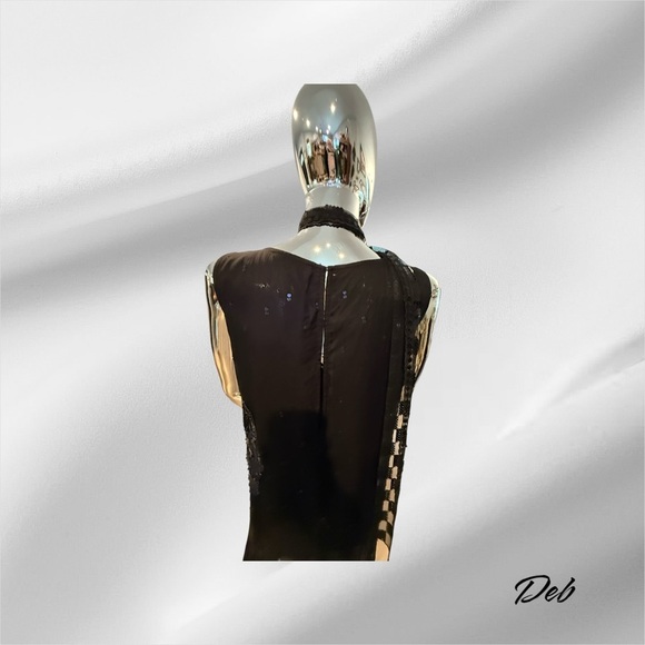 Kate Moss Top Shop Black and Blue Fringe Sleeveless Top - Picture 7 of 10